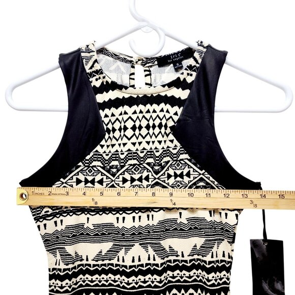 Tribal Print Sleeveless Midi Dress With Mesh Panel Detail Size S - Picture 4 of 13